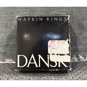 Dansk Silverplated Napkin Rings Set Of 4 In Box Polished Finish Stylish Dining